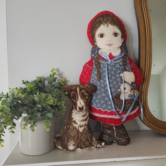 Vintage Amanda & Rags Stuffed Cloth Doll & Dog - Picture 4 of 5